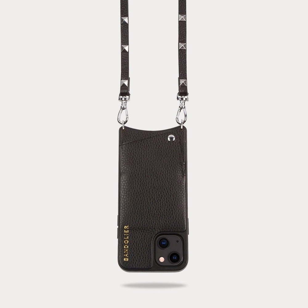 COPY - COPY - SARAH
Pebble Leather Crossbody Bandolier in Black/Silver.12 ProMax